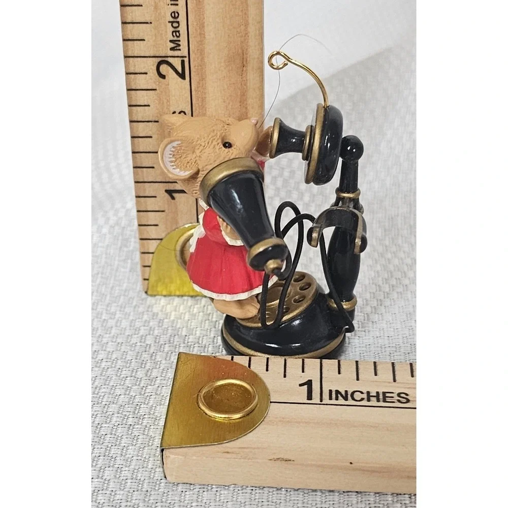 VTG Bundle  1999 Hallmark Keepsake Mouse on Candlestick Telephone Ornaments